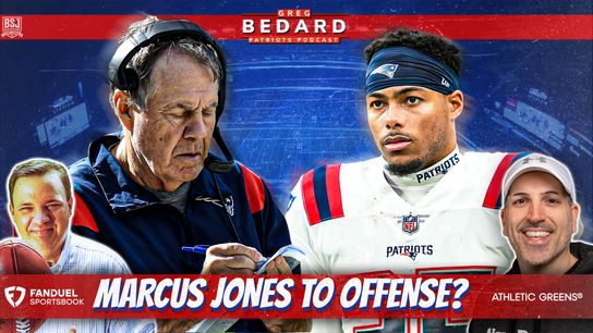 .@FDSportsBook & @AthleticGreens Podcast & Video: Bedard Pats Pod - Boston sports at crossroads, Marcus Jones to offense? taken at BSJ Headquarters (Patriots)